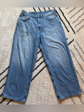 H&M Baggy Loose Fit Denim Jeans - Light Blue - 36x30